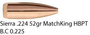 Sierra .224 52gr MatchKing HPBT - 500 pack